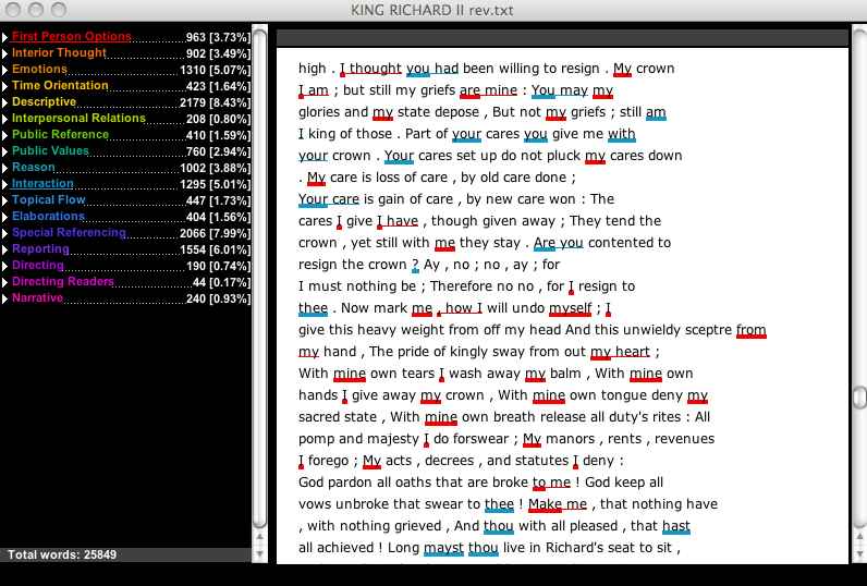 Docuscope Screen Shot, Moby Richard II 4.1